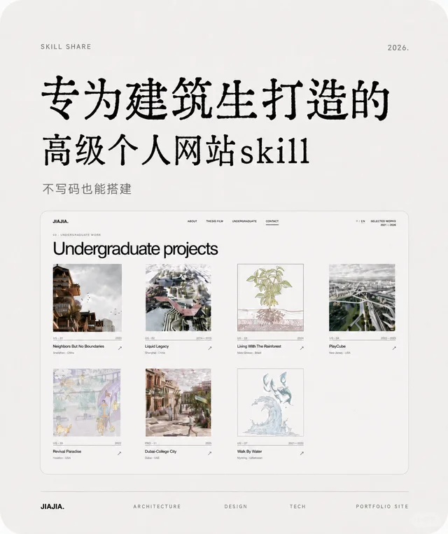 建筑作品集网站 Skill 内容封面